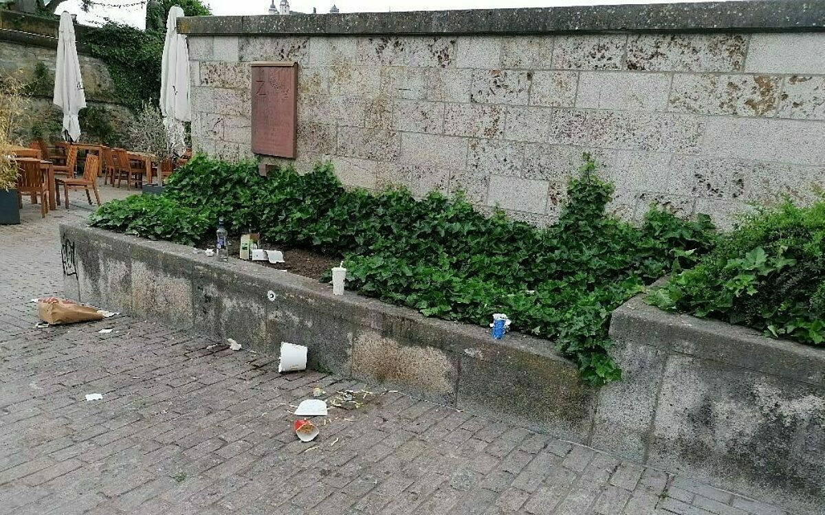 Muell am mainkai nach partynacht Muell am mainkai nach partynacht